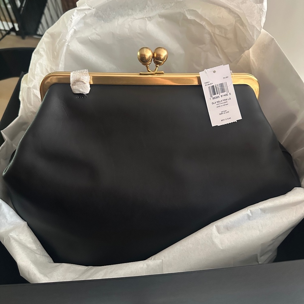 Coach Large Kisslock Frame Bag in Black NWT